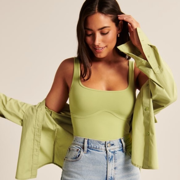 Abercrombie u0026 Fitch | Tops | Abercrombie Seamless Fabric Corset Squareneck  Tank | Poshmark
